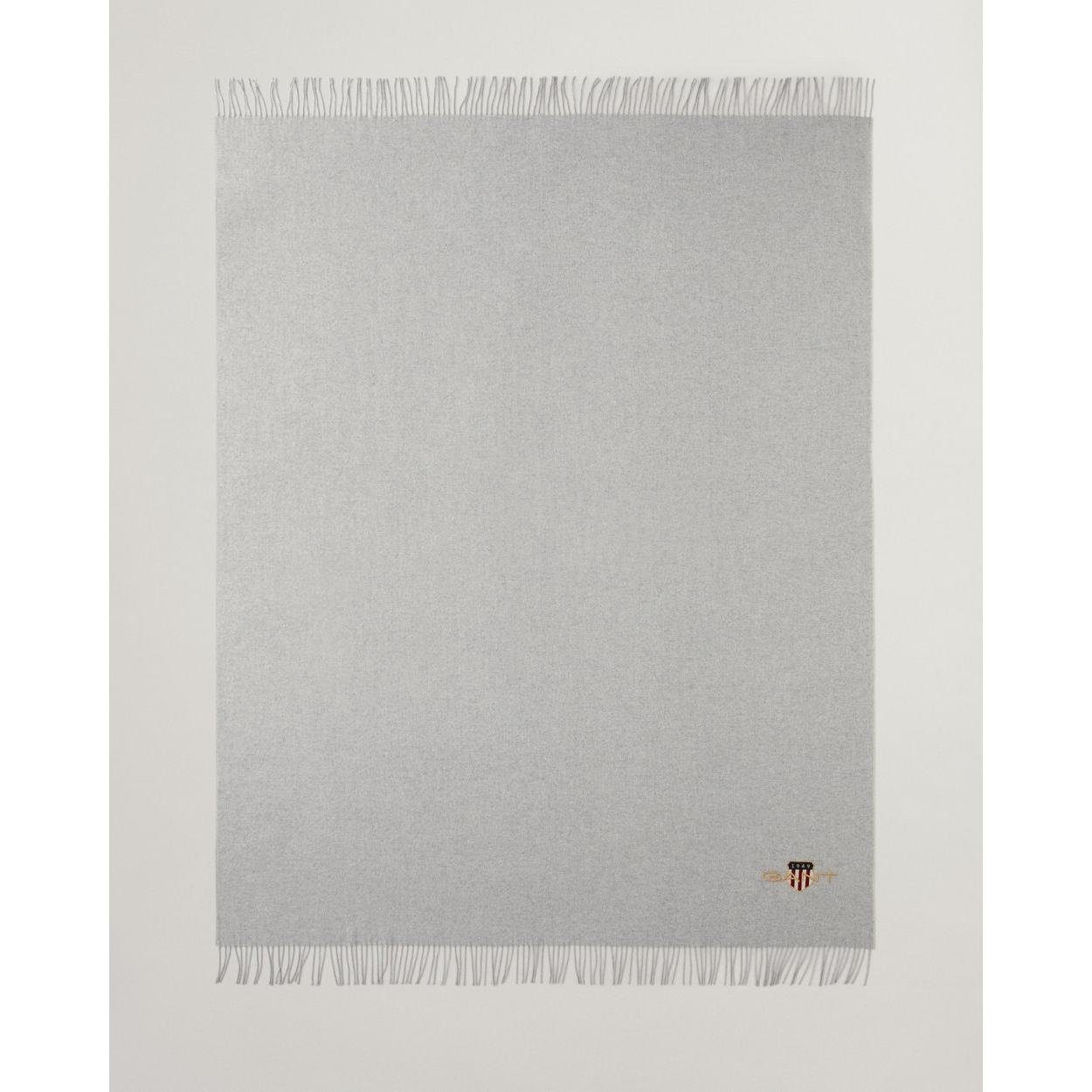 Wolle Decke Wohndecke Archive (130x180cm), Gant Home Gant Shield Throw Grey