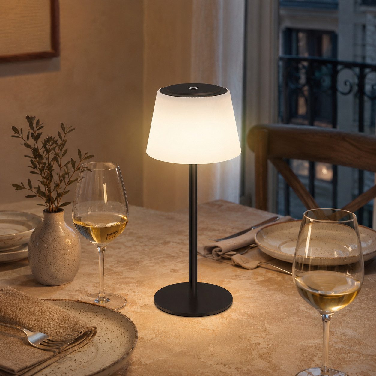 ZMH LED Tischleuchte Touch-Dimmer Tischlampen Modern 3600mAh Akku kabellos für Wohnzimmer, LED fest integriert, 3000-5000K, mit USB Aufladbar,4W,Warmweiß-Neutralweiß-Kaltweiß