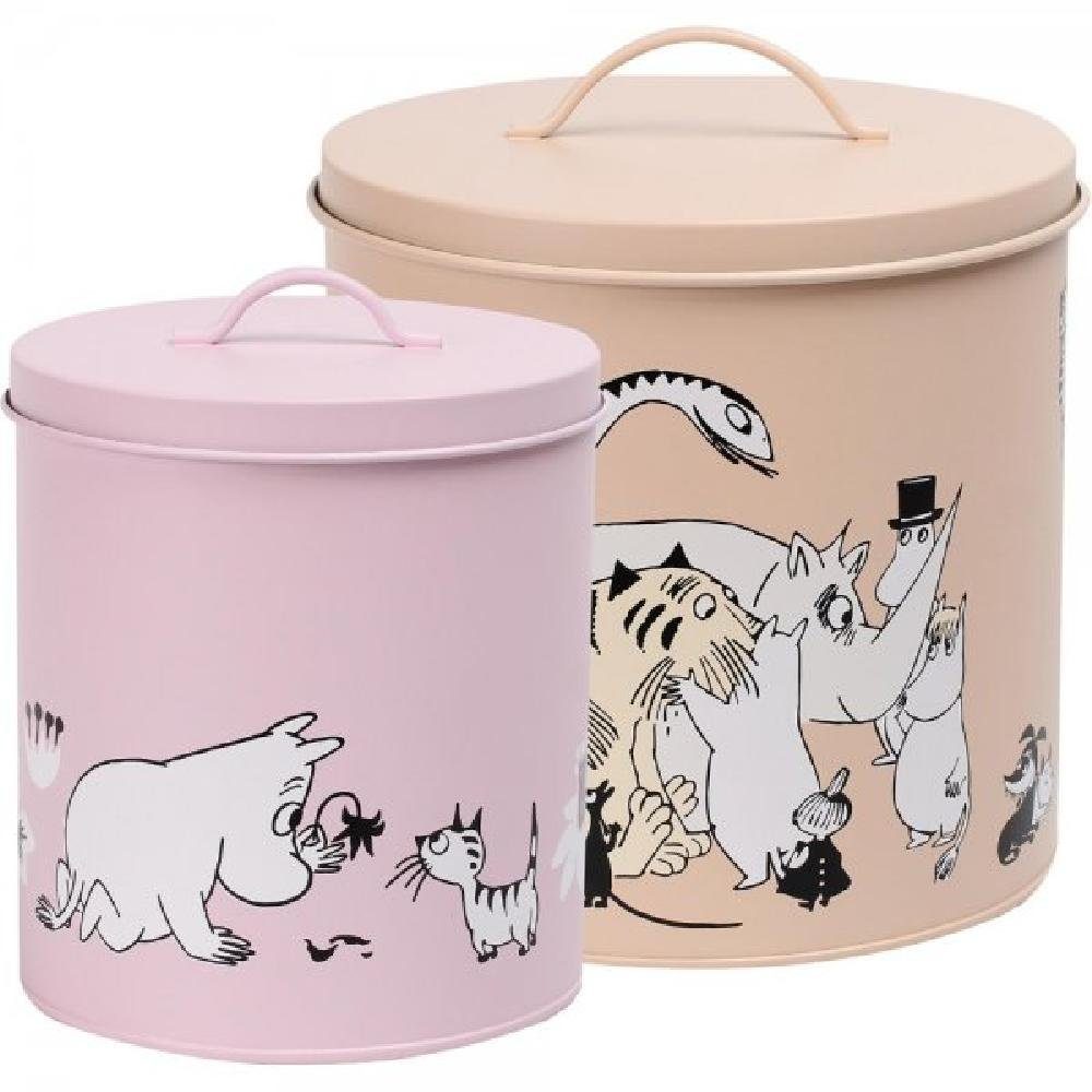 Muurla Vorratsdose Vorratsdosen Mumins Lachs / Rosa (2-teilig)