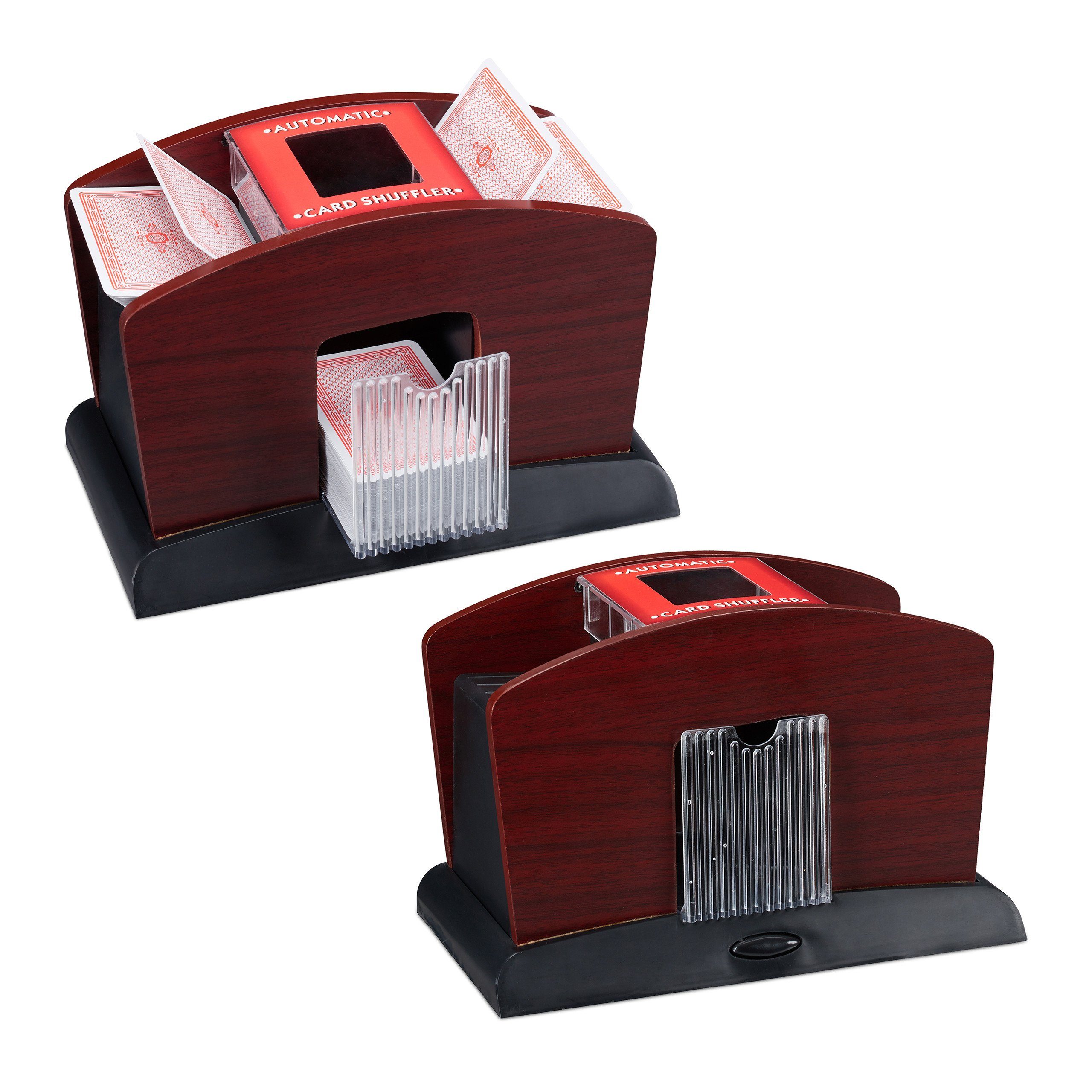 Tischkartenhalter 2 x Kartenmischer Elektrisch Holz