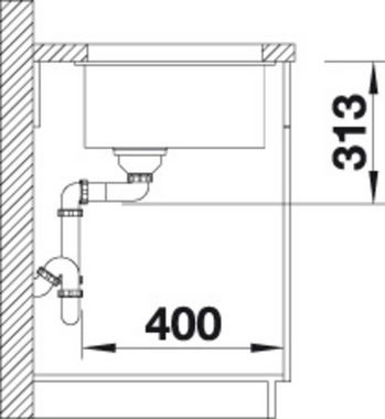 Blanco Granitspüle SUBLINE 400-U, rechteckig