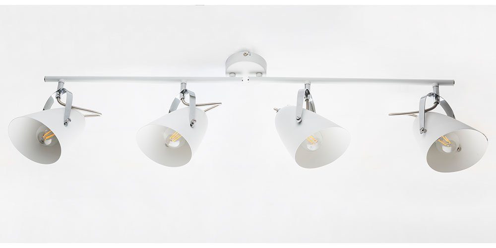 etc-shop LED Deckenleuchte, Leuchtmittel nicht Flammig weiß inklusive, 4 Deckenleuchte Spotleiste schwenkbar