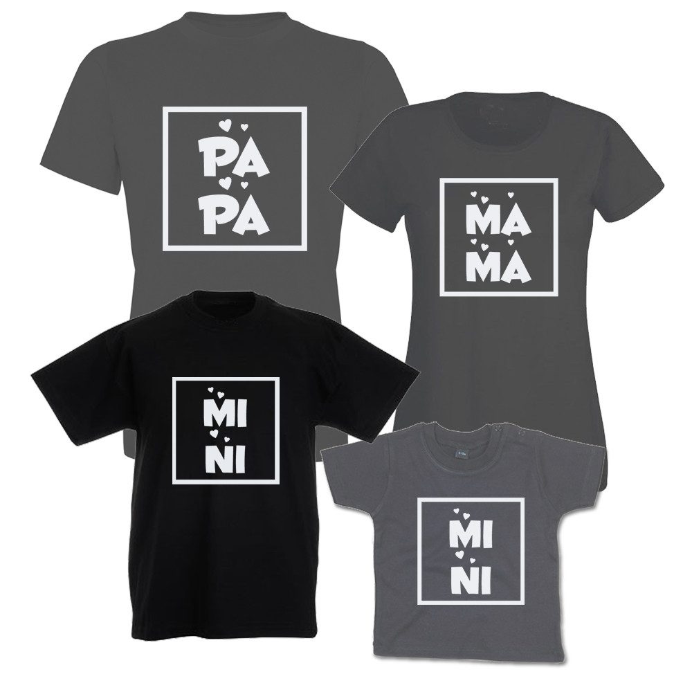 G-graphics T-Shirt Mama, Papa & Mini (Familienset, Einzelteile zum selbst zusammenstellen) Kinder- & Erwachsenen-T-Shirt-Set mit Frontprint