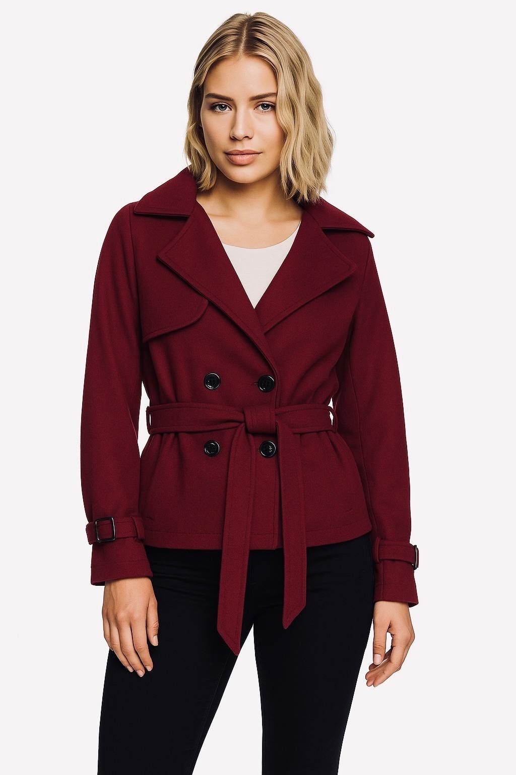 Worldclassca Trenchcoat Worldclassca Kurzer Doppelreihiger TRENCHCOAT Jacke Reverskragen