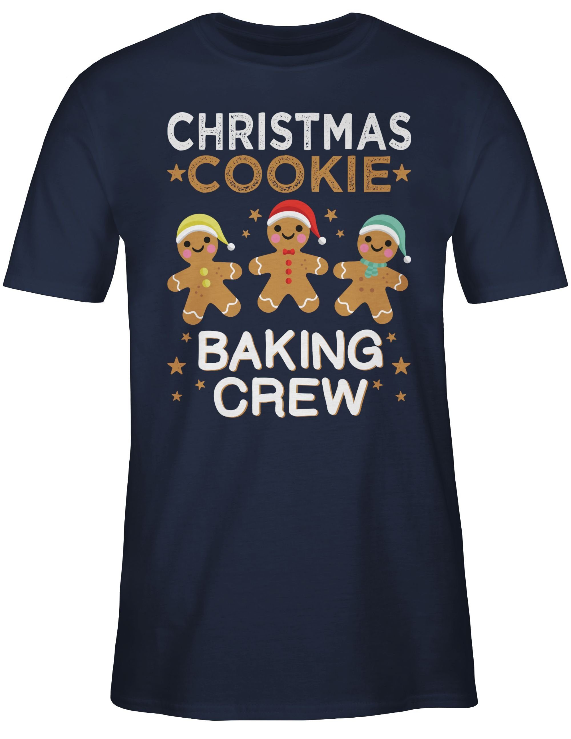 Blau Baking T-Shirt Cookie Kleidung Christmas 1 Crew Navy Lebkuchenmännchen Shirtracer Weihachten
