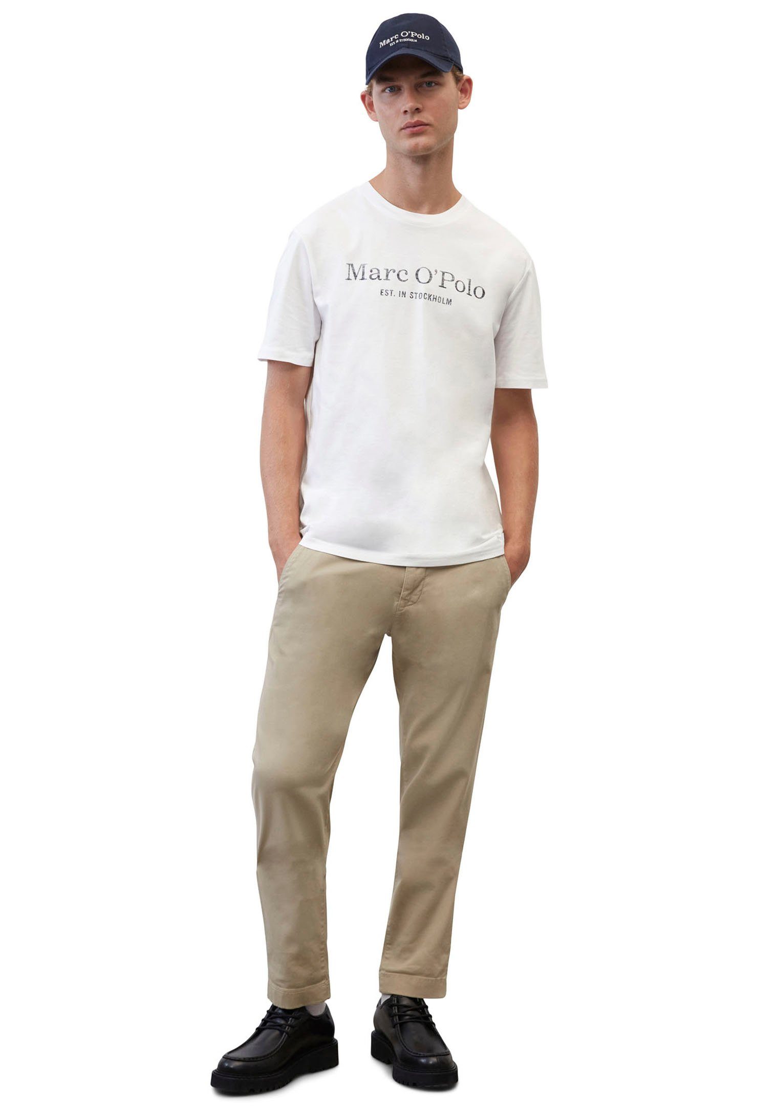 Marc O'Polo T-Shirt klassisches Logo-T-Shirt weiß