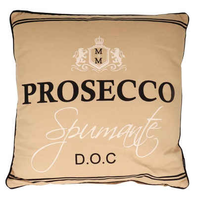 Mars & More Dekokissen Mars & More Baumwoll-Kissen Beige Prosecco Spumante, ca. 50 x 50 cm