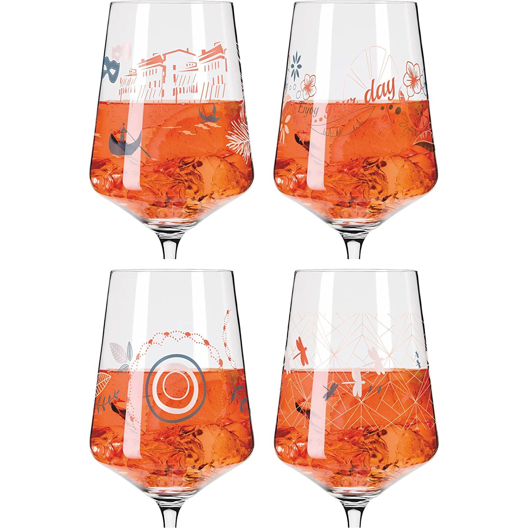 Ritzenhoff Weißweinglas Ritzenhoff Aperitifgläser Aperizzo 4er Set Sommerrausch