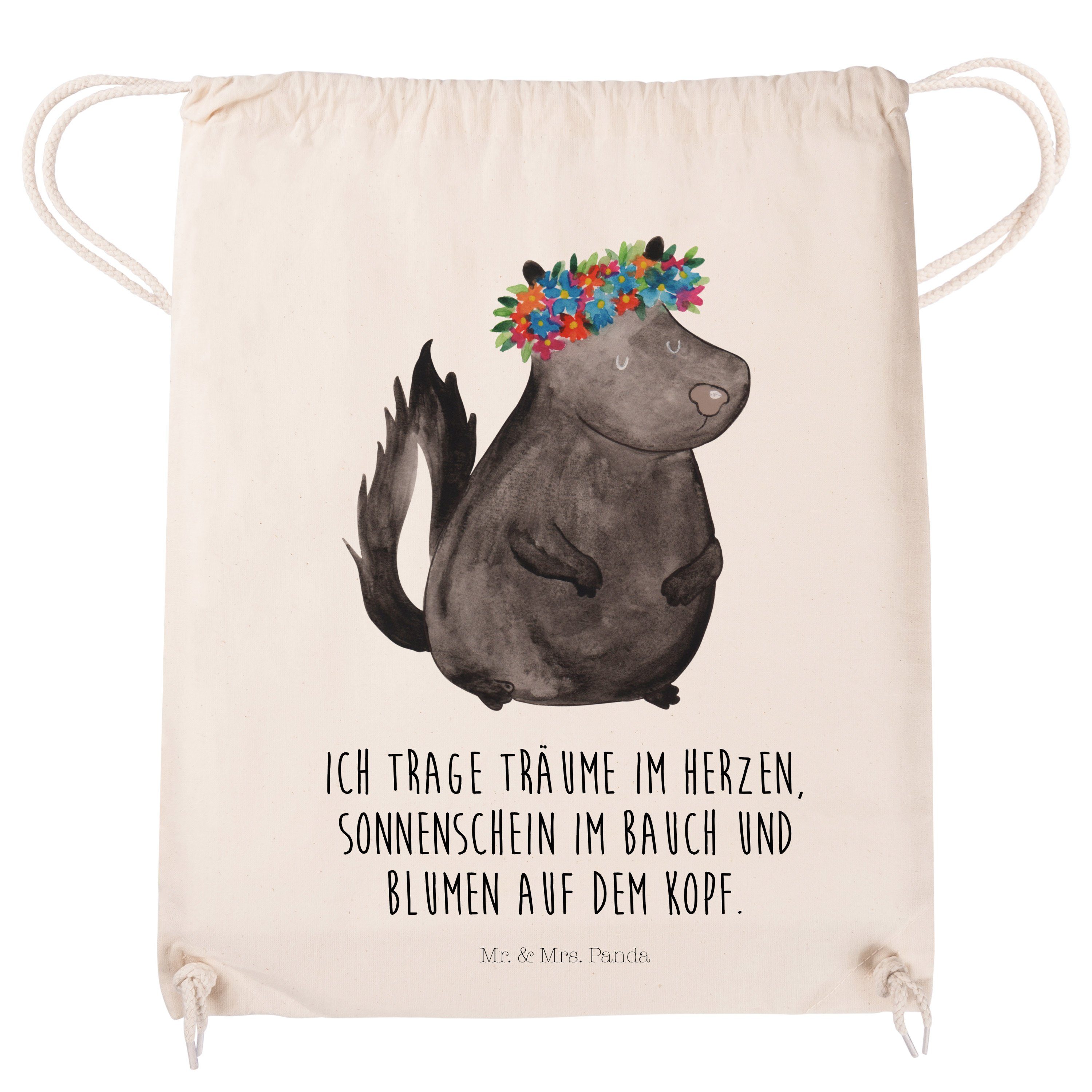Damen Gepäck|Taschen & Rucksäcke Mr. & Mrs. Panda Sporttasche Stinktier Blumenmaedchen - Transparent - Namaste, Sporttasche, Sku
