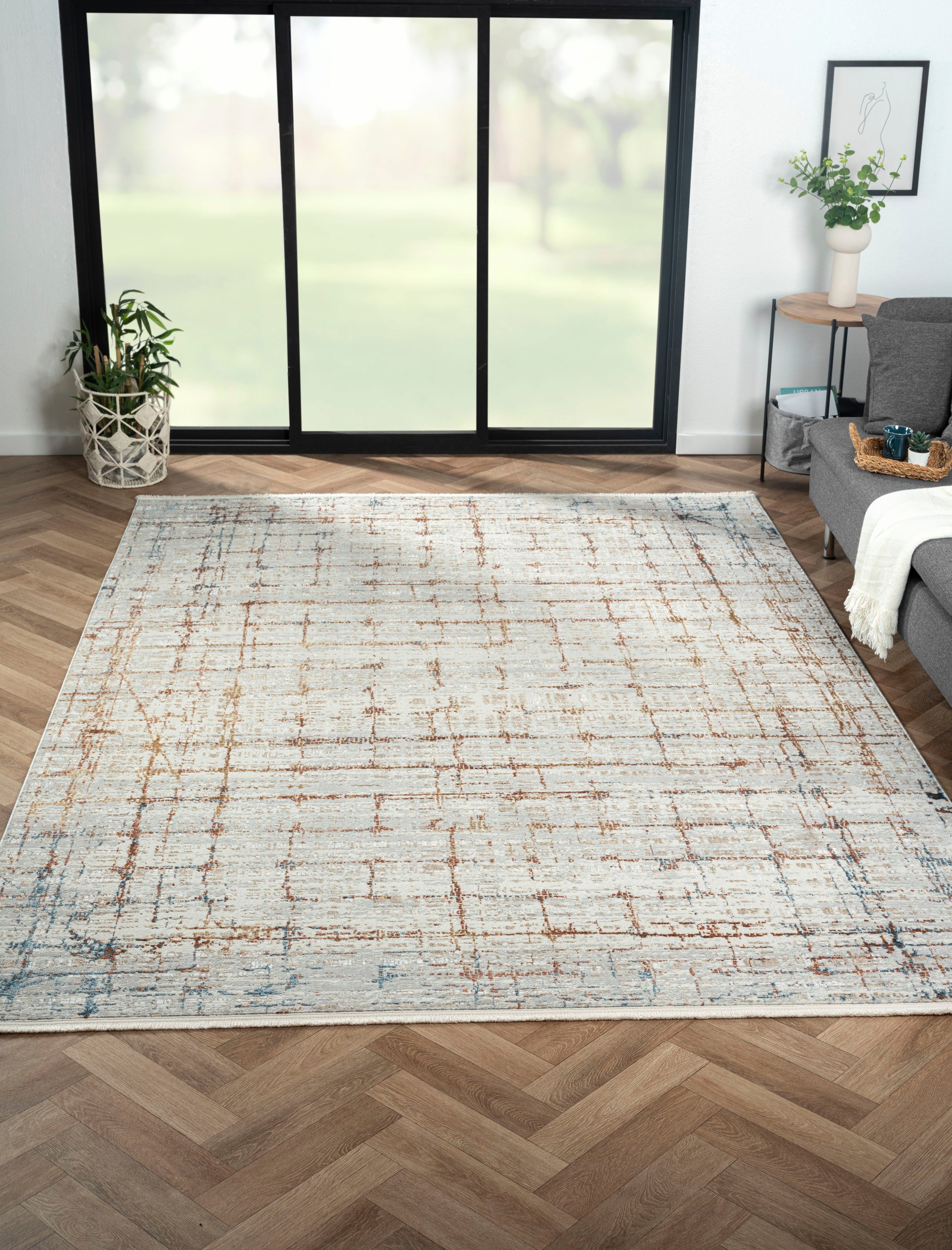 Myflair Möbel & Accessoires Teppich Esme 3, rechteckig, Höhe: 8 mm, Kurzflor, Vintage Look, besonders weich durch Microfaser