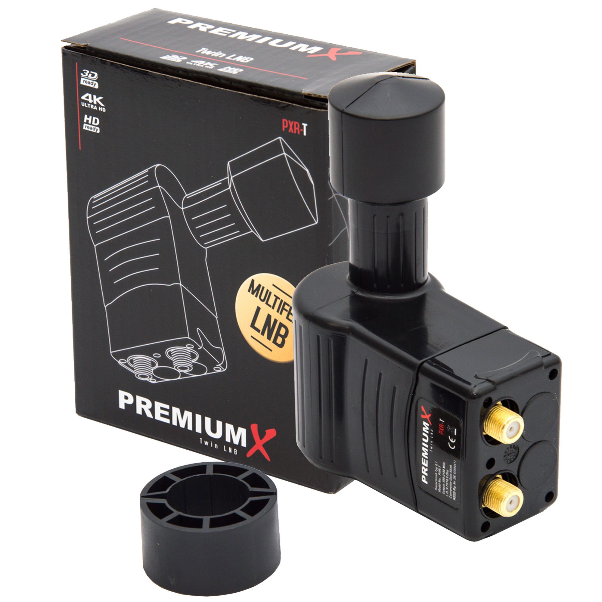 PremiumX Rocket Twin LNB PXR-T Sat für 2 Teilnehmer 3° Grad Multifeed Slim Monoblock-LNB