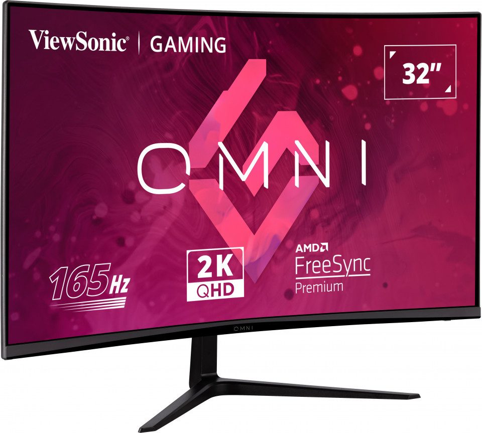 Viewsonic VX3218C-2K Curved-Gaming-Monitor (80 cm/32 ", 2560 x 1440 px, QHD, 1 ms Reaktionszeit, 165 Hz, VA LCD, 1500R Curved)