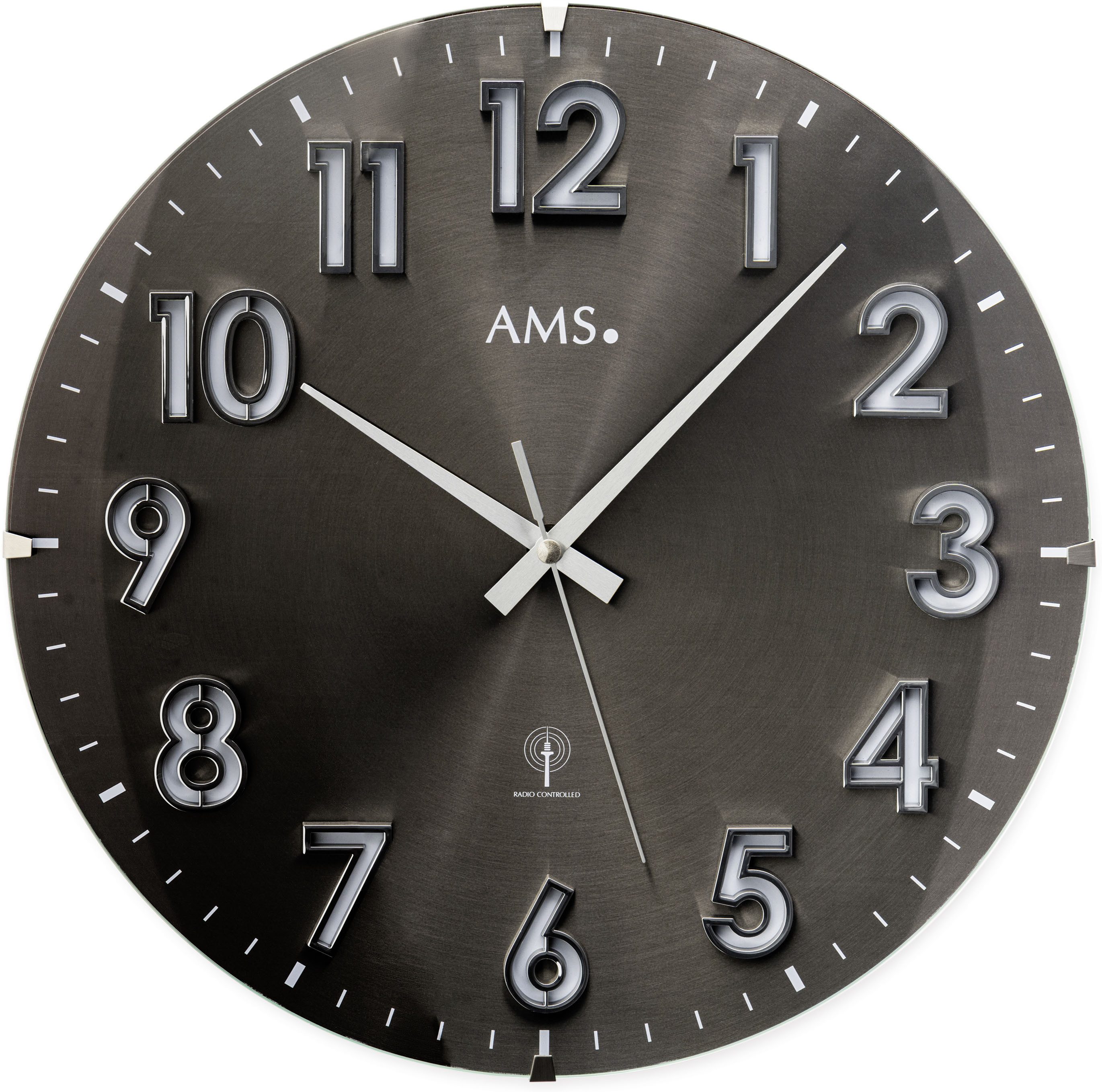 AMS Funkwanduhr (Quarzuhr, Wanduhr, Wohnzimmer, Esszimmer, Küche, Arbeitszi günstig online kaufen