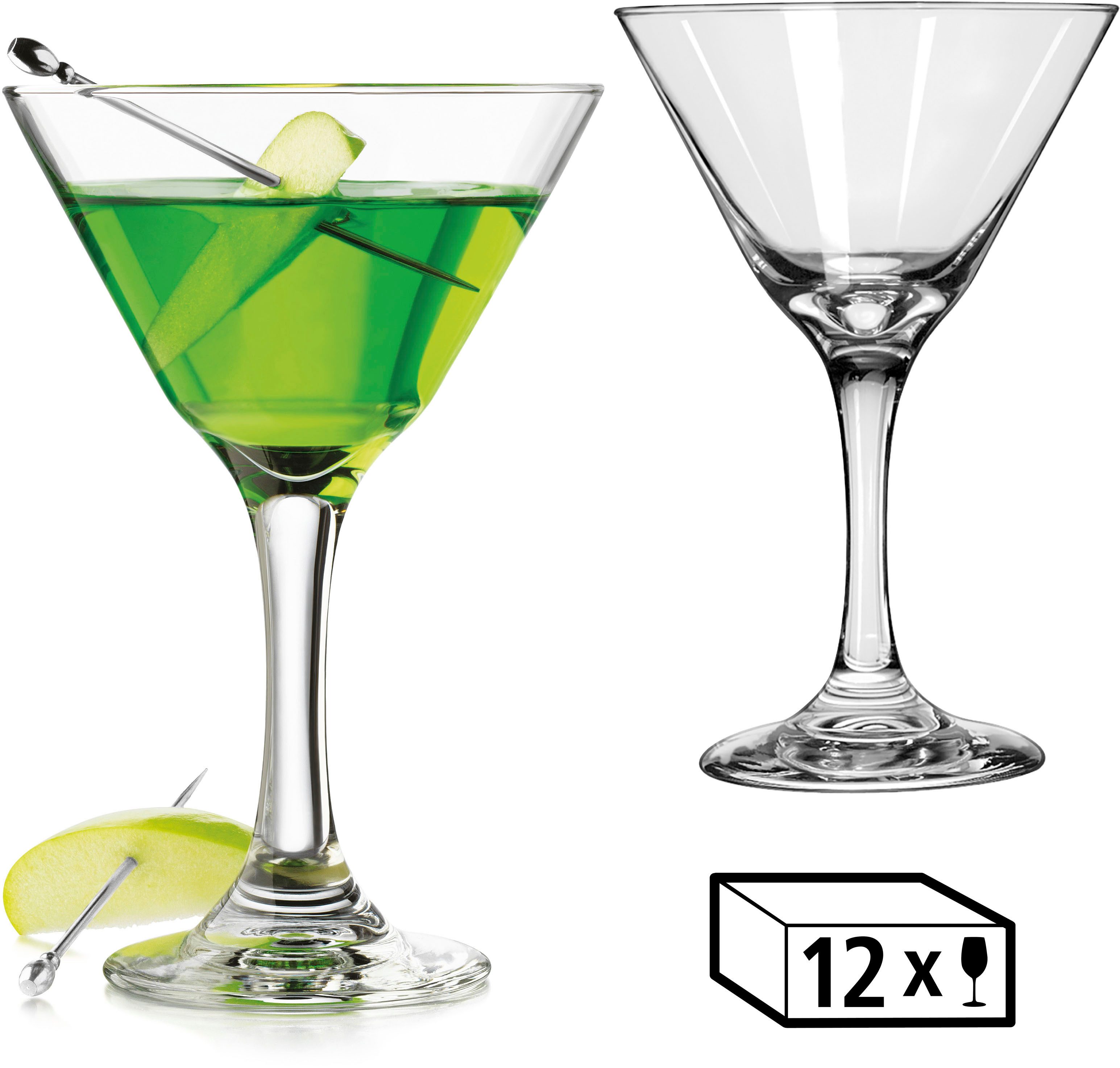 LIBBEY Martiniglas Libbey Trinkglas, 12er Set -EMBASSY-, Glas, 266 ml, hochwertig verarbeitet, im modernen Design