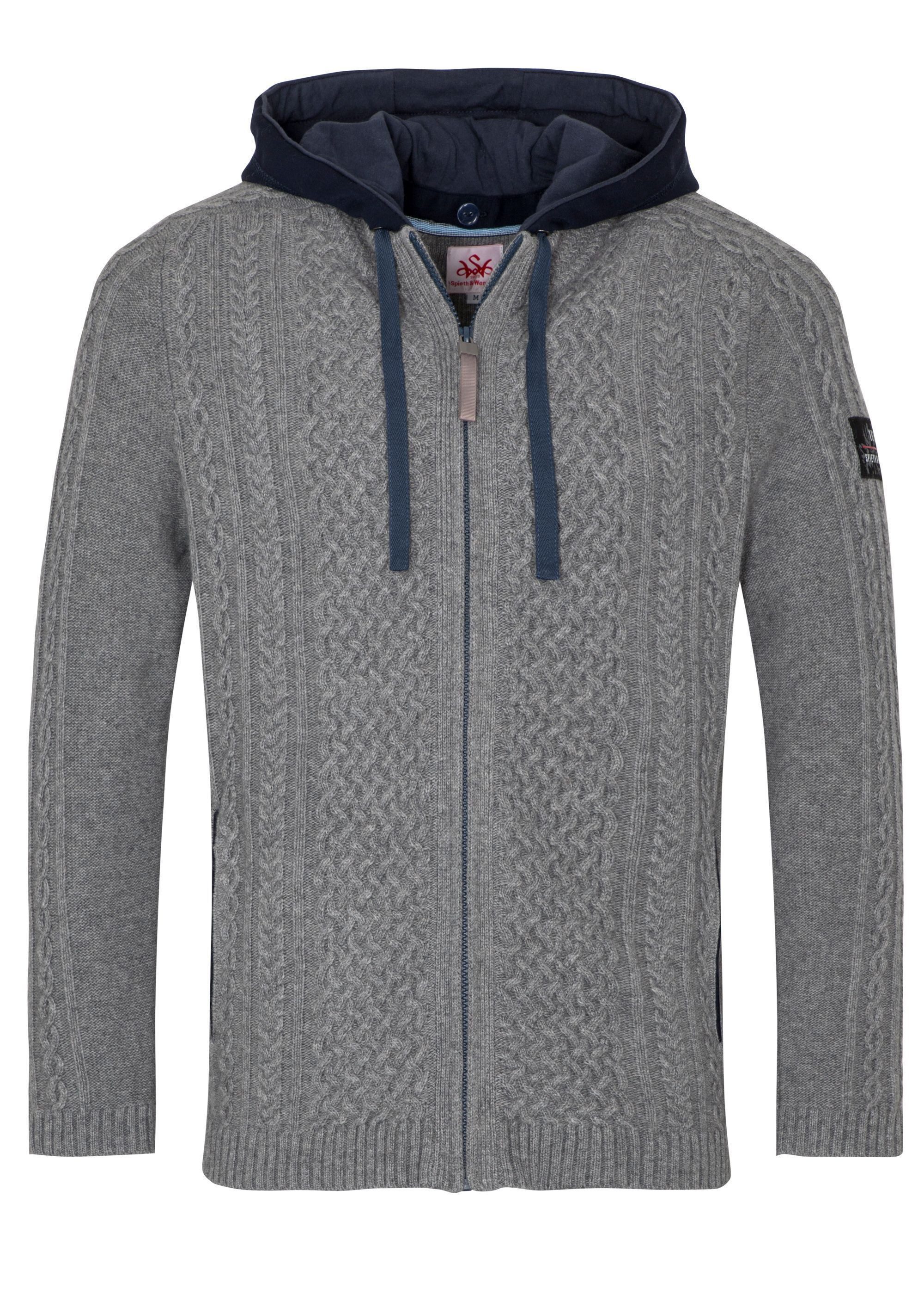 Spieth & Wensky Strickjacke Athan mit Kontrastbesätzen