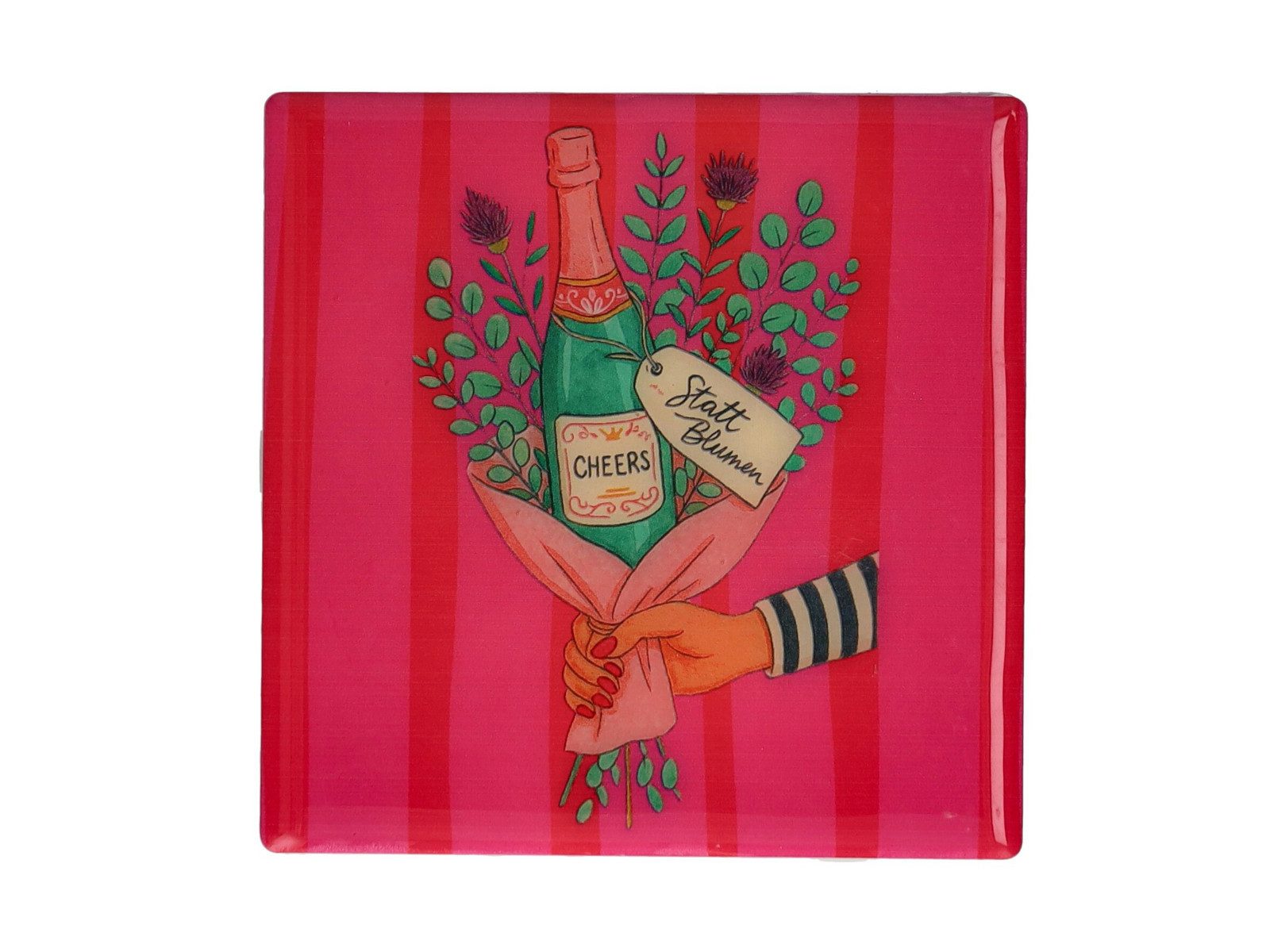 Giftcompany Platzset Love Tiles Untersetzer Statt Blumen hot pink 11x11cm