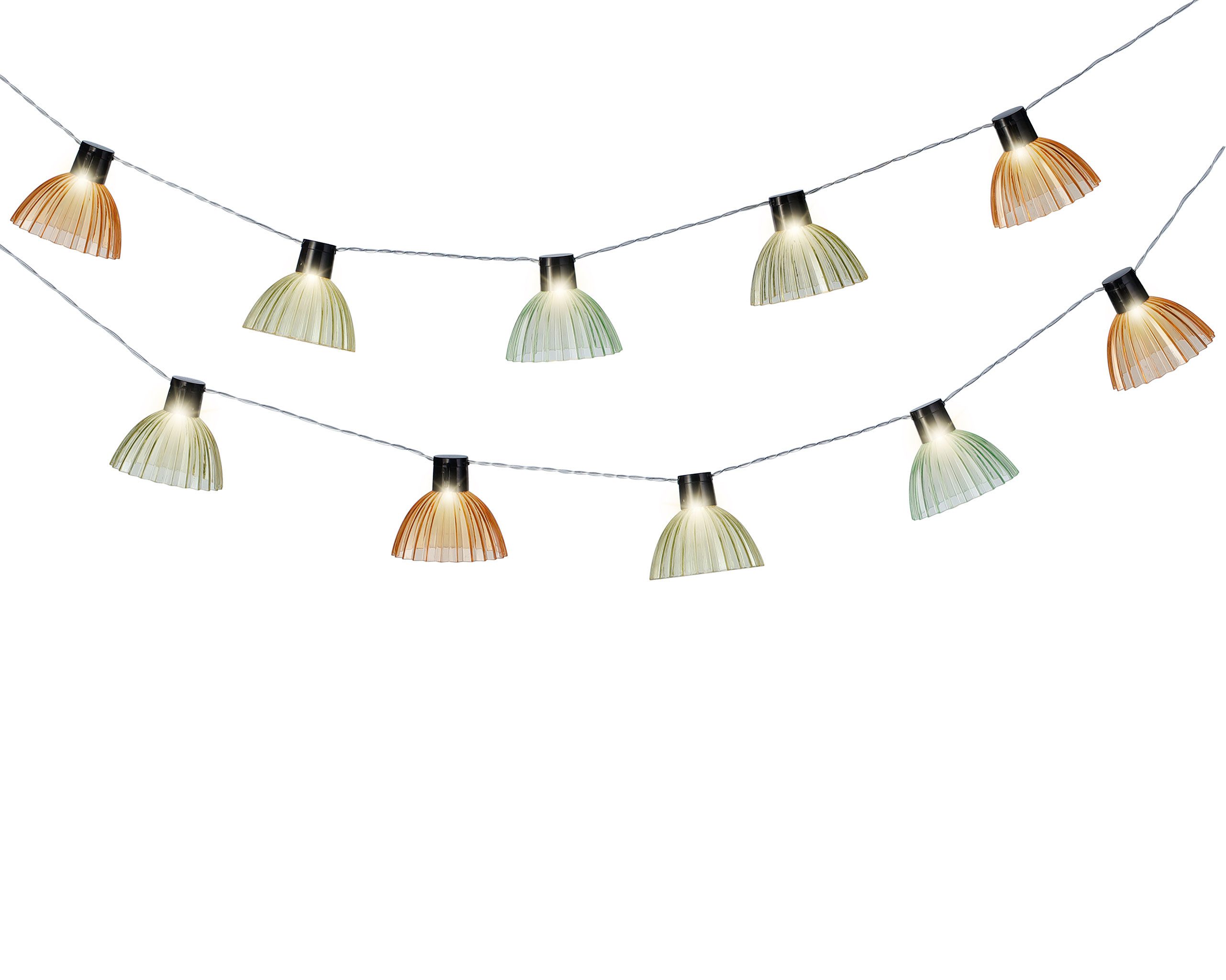 Lumineo LED-Girlande, LED Solar Lichterkette Lampenschirme günstig online kaufen