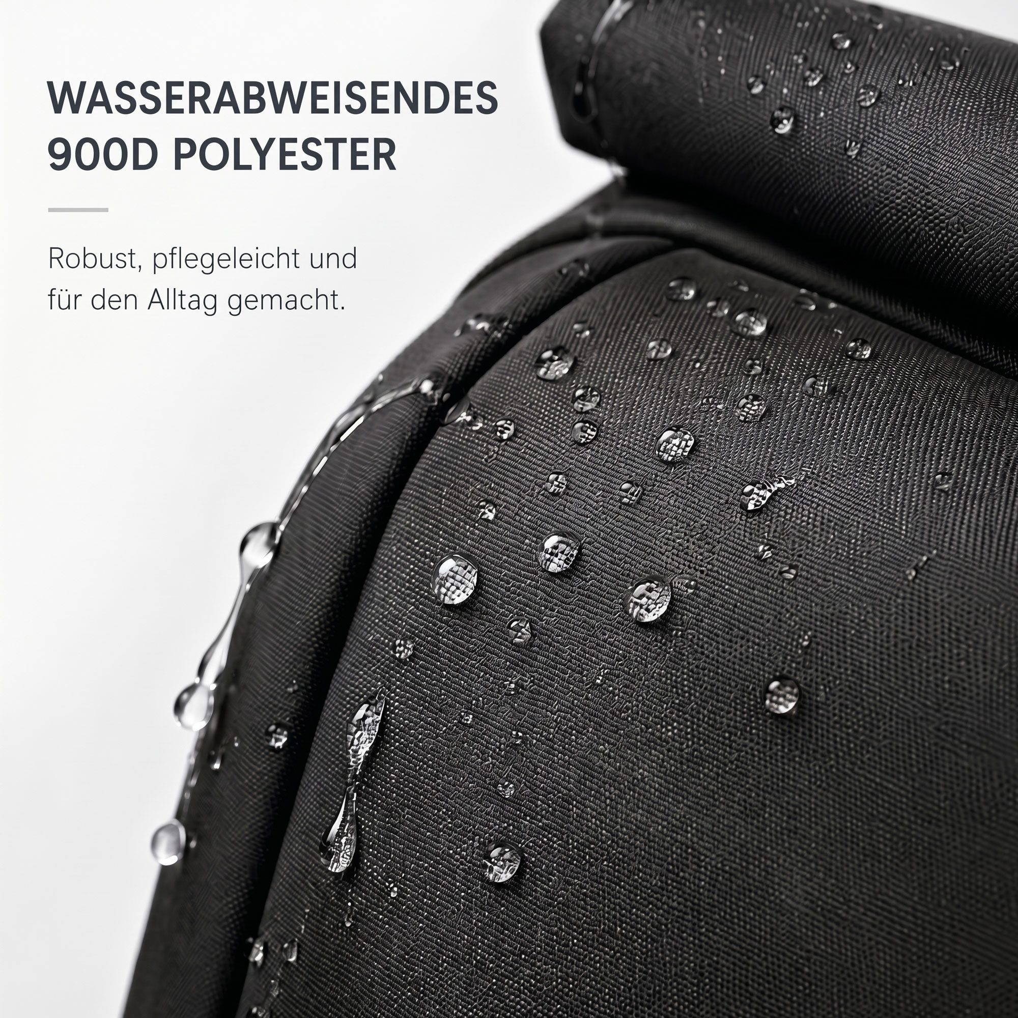 HELLSER Rucksack Rolltop Rucksack – Cityrucksack mit Laptopfach 15,6" Zoll & Koffergurt, 40x29x12 cm – wasserabweisend, geeignet als Handgepäck