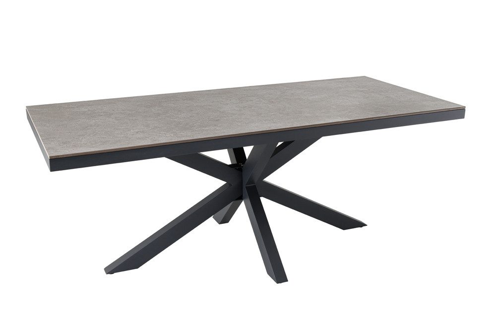 riess-ambiente Gartentisch GALAXIE 160cm hellgrau / anthrazit (Einzelartikel, 1-St), Outdoor · Keramik · Aluminium · Terrasse · wetterfest · Modern Design