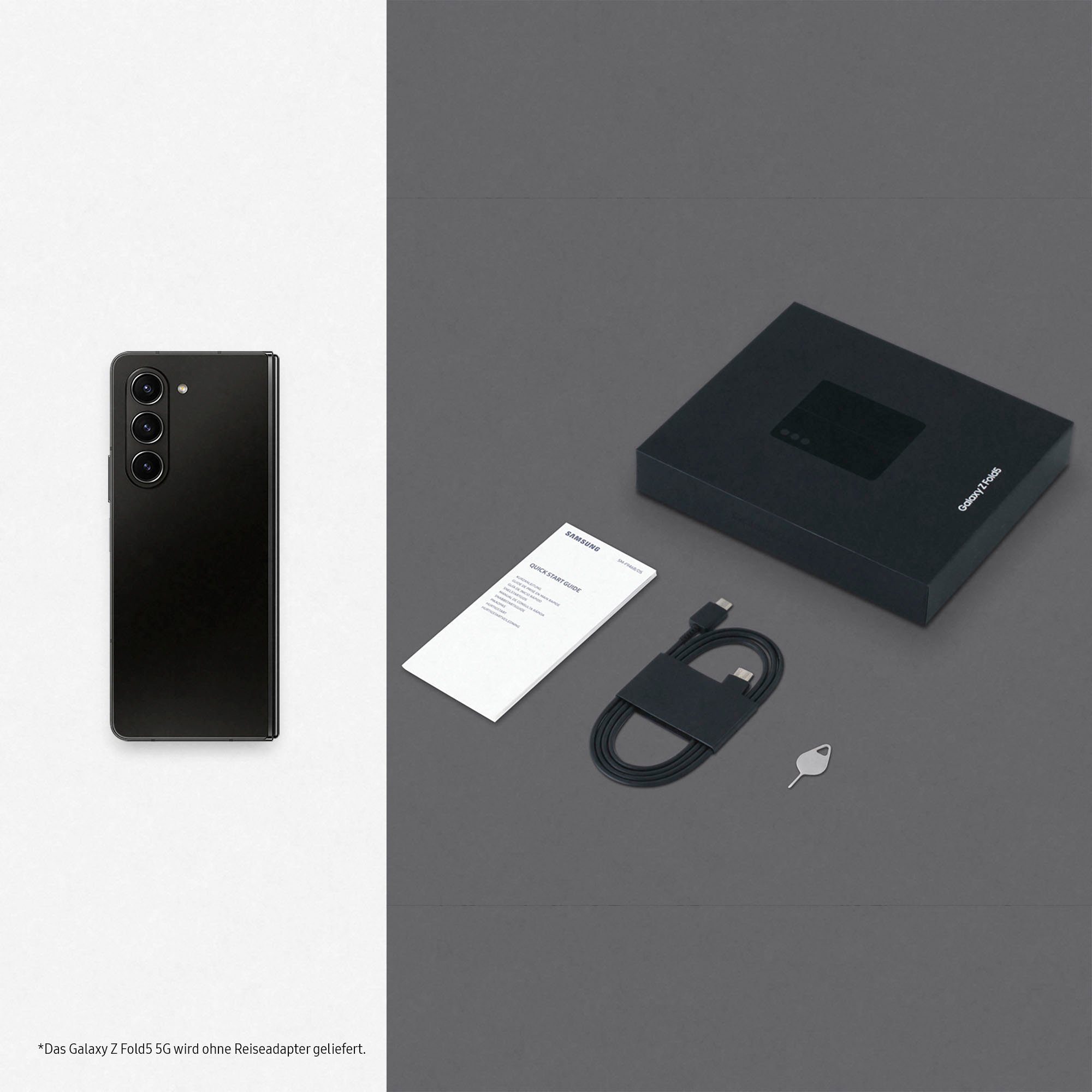 Samsung Galaxy Z Fold (19,21 50 Speicherplatz, Kamera) Phantom GB Black 256 cm/7,6 Zoll, Smartphone 5 MP