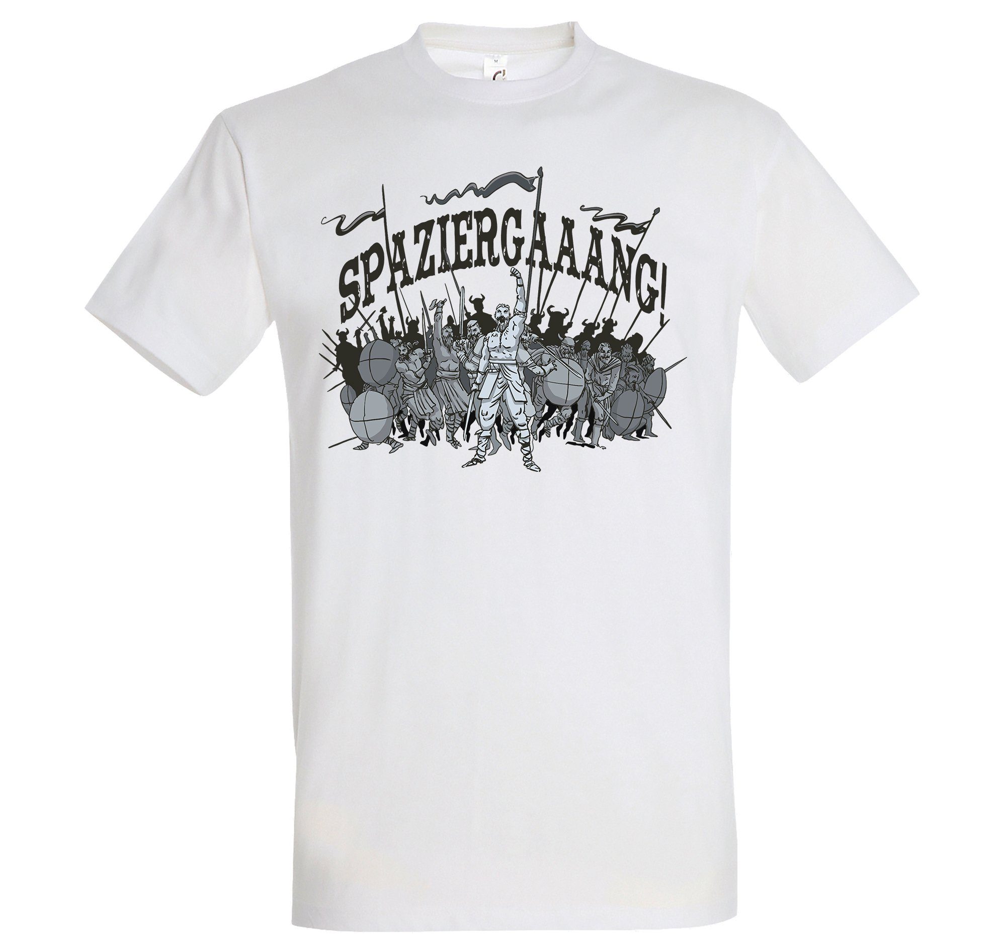 Youth Designz T-Shirt Spaziergaaang Herren Shirt mit trendigem Frontprint Weiß