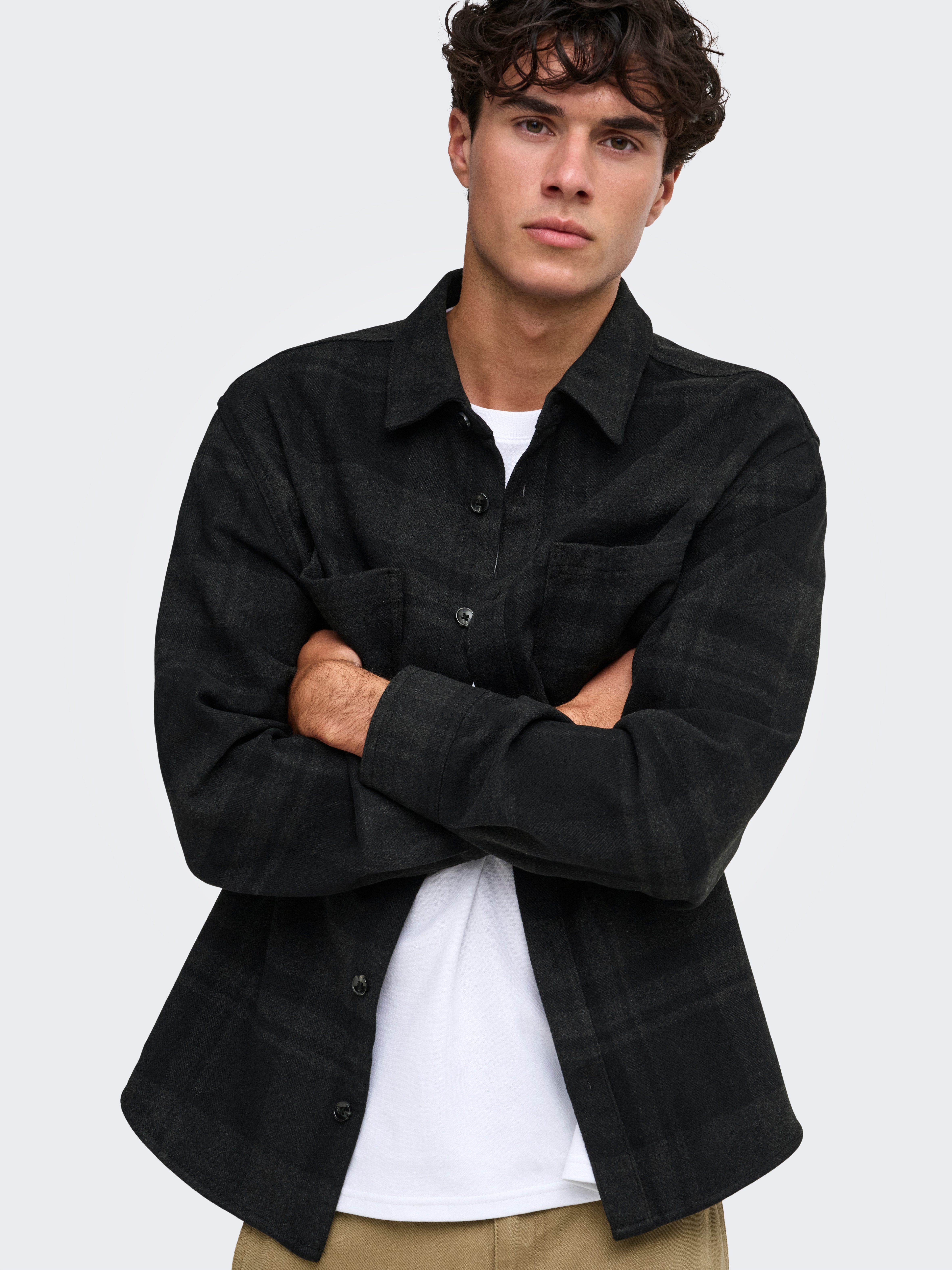 ONLY & SONS Karohemd ONSALP CHECKED OVERSHIRT NOOS Materialmix, regular fit