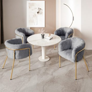 XDeer Stuhl Freizeitstuhl, einzeln,Ankleide Stuhl, Wohnzimmer Schlafzimmer, leichter Luxus, Esszimmerstuhl, mit vier Stützbeinen aus Metall