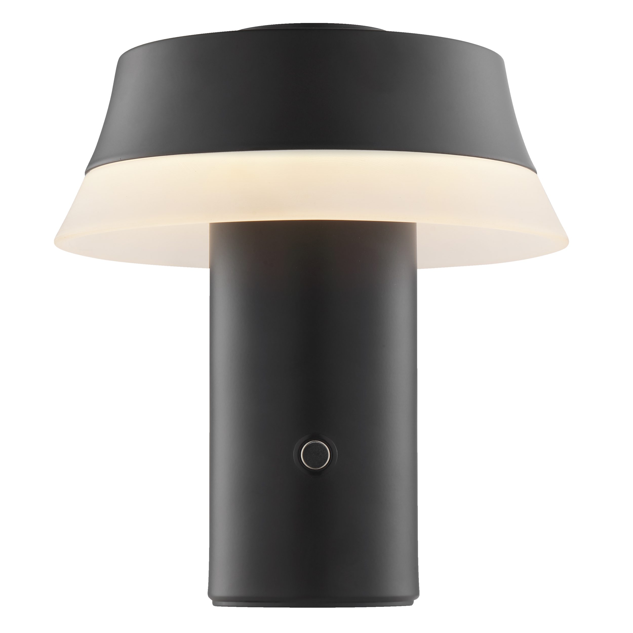 Lightbox Tischleuchte, LED fest integriert, Warmweiß, LED-Tischlampe, 17cm, 240lm, Wireless Charging, USB, schwarz/weiß