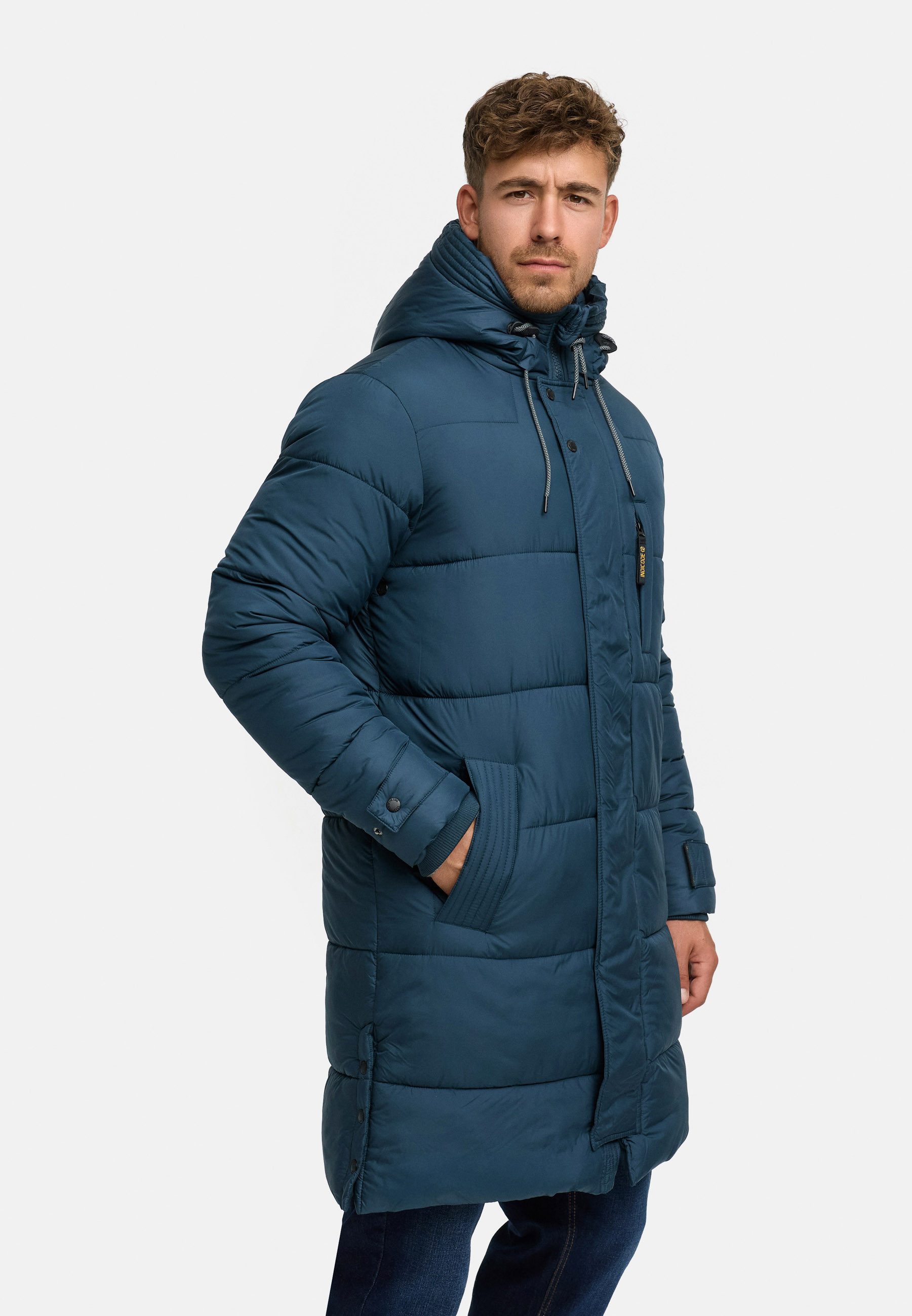 Indicode Wintermantel Herren INStuds Jacke Winter Herrenjacke Herren Parka mit Kapuze, warm gefüttert