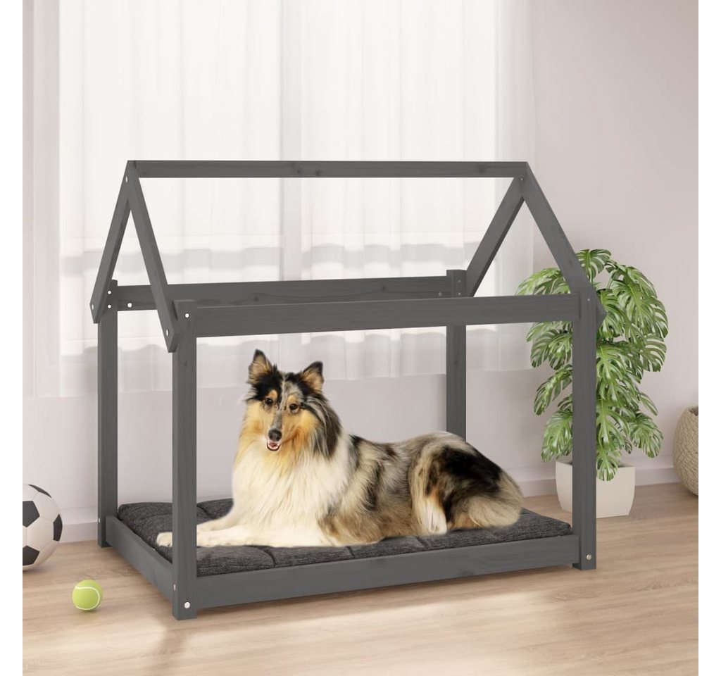 Thumbnail - furnicato Tierbett Hundebett Grau 101x70x90 cm Massivholz Kiefer