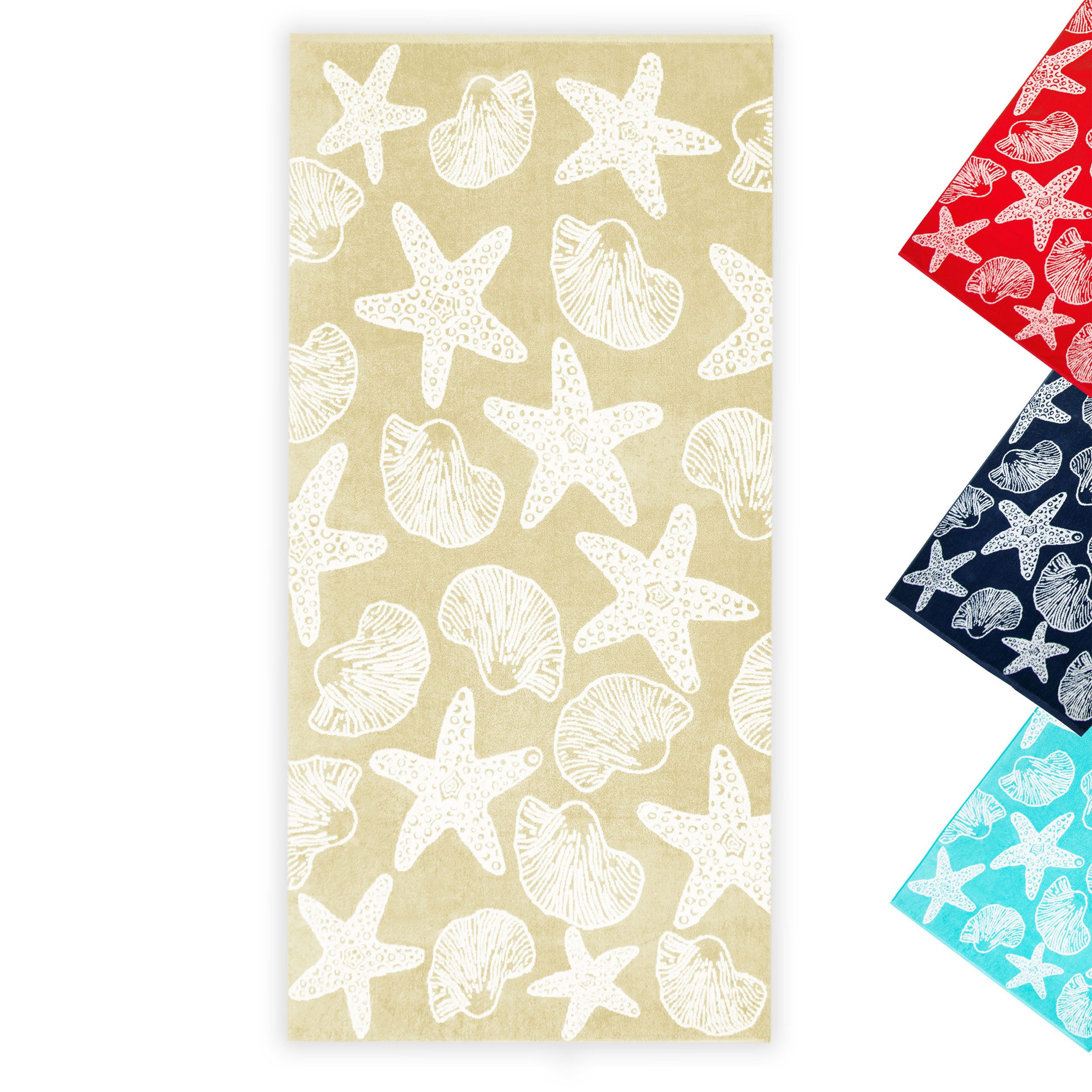 ZOLLNER Strandtuch, Frottee (1-St), 90 x 180 cm, 100% Baumwolle, mit Meerestier-Design