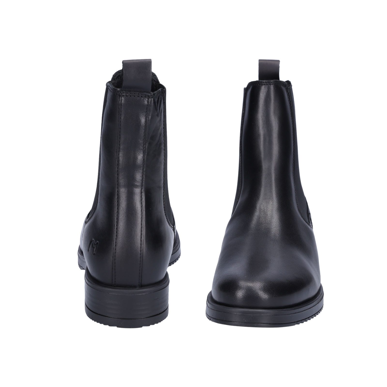 MIDS MARIKA Damen Chelseaboots Glattleder in Schwarz, 15 cm Schaft, Profil-Gummisohle & Textilfutter