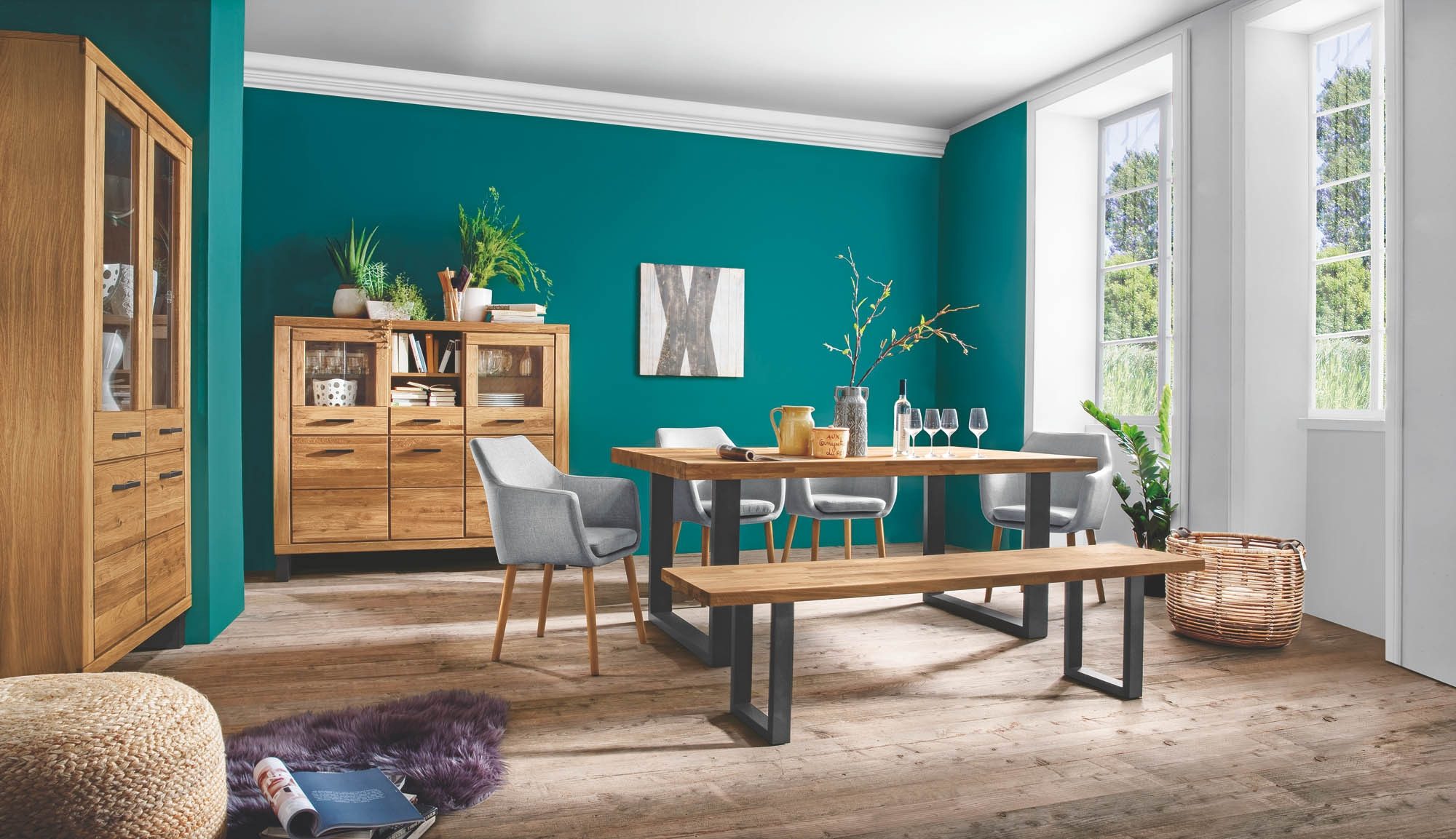 Lebenswert Highboard Tom-I, 158 x 140 x 40 cm (B/H/T)