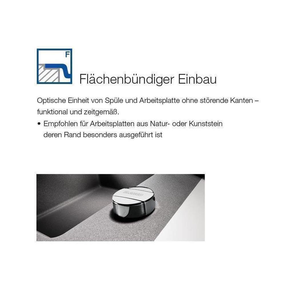 Villeroy & Boch Küchenspüle flächenbündig, Siluet Einbauspüle 60 Villeroy 98/49 S5 R Ebony Boch Flat Premiumline & cm