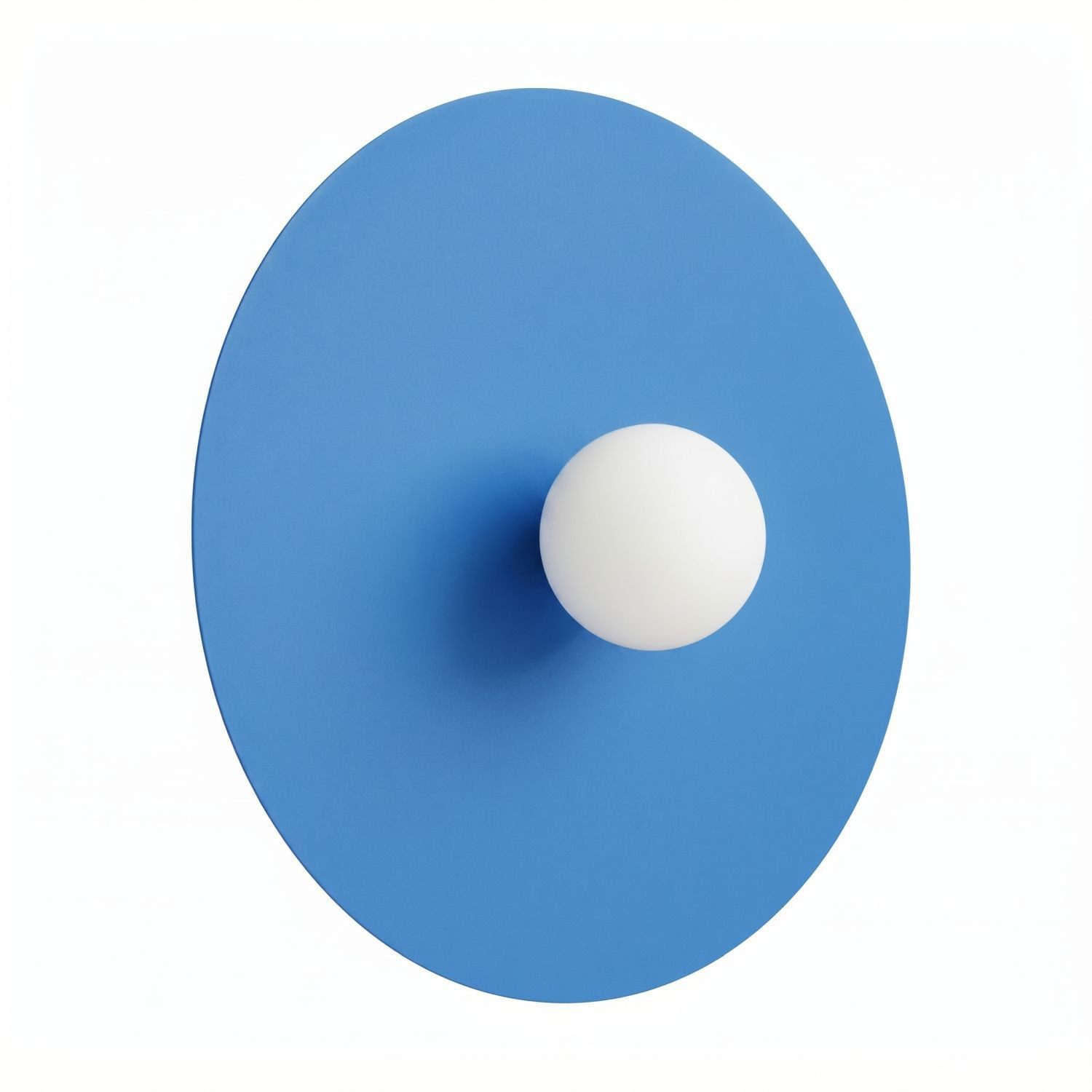 Licht-Erlebnisse Wandleuchte ALBI, ohne Leuchtmittel, Metall Glas G9 rund Ø 50 cm Azurblau Weiß Kugelschirm Modern