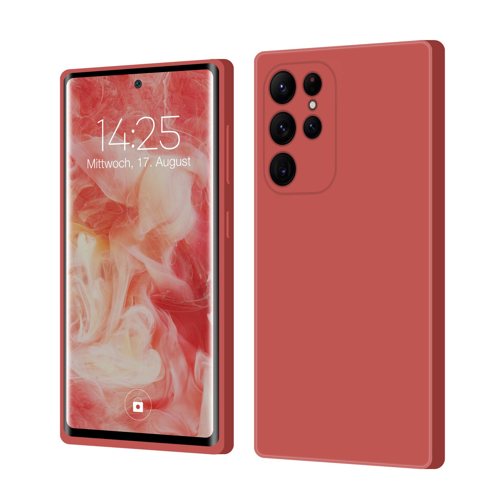 Tec-Expert Handyhülle SoftGrip Cover Hülle für Samsung Galaxy S22 Ultra, Handy Case Bumper integrierter Kameraschutz flexibel