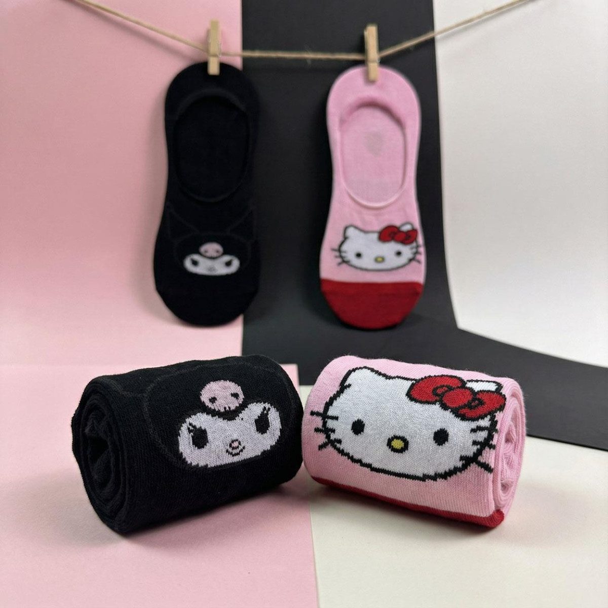 Hello Kitty Kurzsocken 2'er Pack Sneakersocken 36 bis 43 (Onesize)
