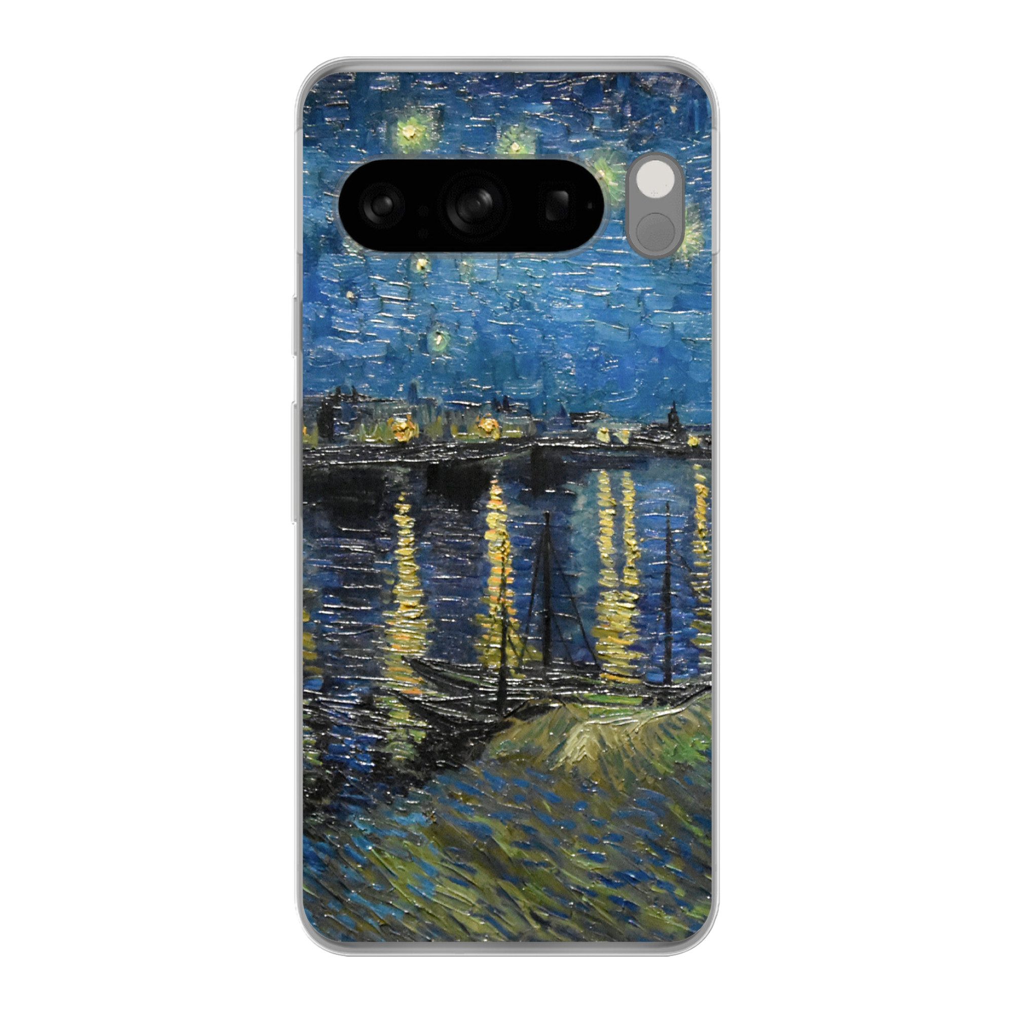 MuchoWow Handyhülle für Google Pixel 8 Pro Sternennacht über der Rhone - Van Gogh - Kunst, Phone Case, Silikon, Schutzhülle Dünn