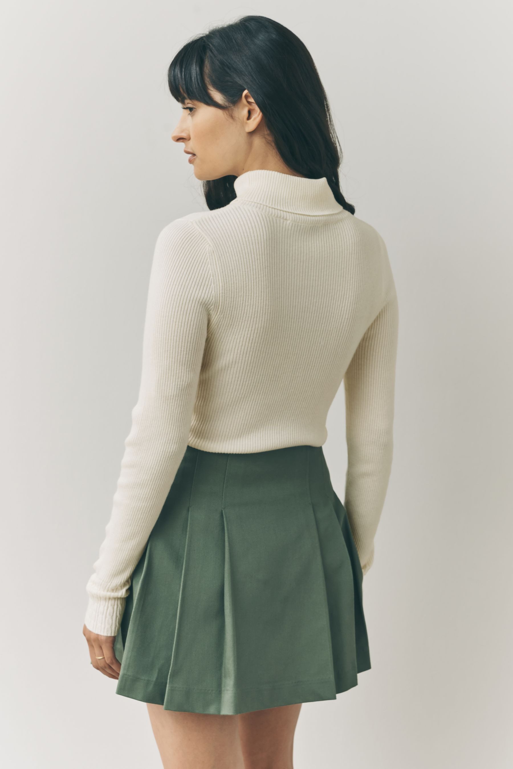 Next Strickpullover Gerippter Rollkragenpullover mit Wollanteil (1-tlg) günstig online kaufen