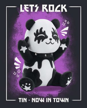 Corimori Kuscheltier Kuscheltier 25cm, Tin der Metal-Panda Plüschtier (Geschenk), Kuscheltier Merchandise, Fanrtikel Fans von Band Kiss, schwarz weiß