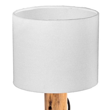 etc-shop Stehlampe, Leuchtmittel nicht inklusive, Stehlampe Standleuchte Landhausstil Holzlampe Eukalyptus braun