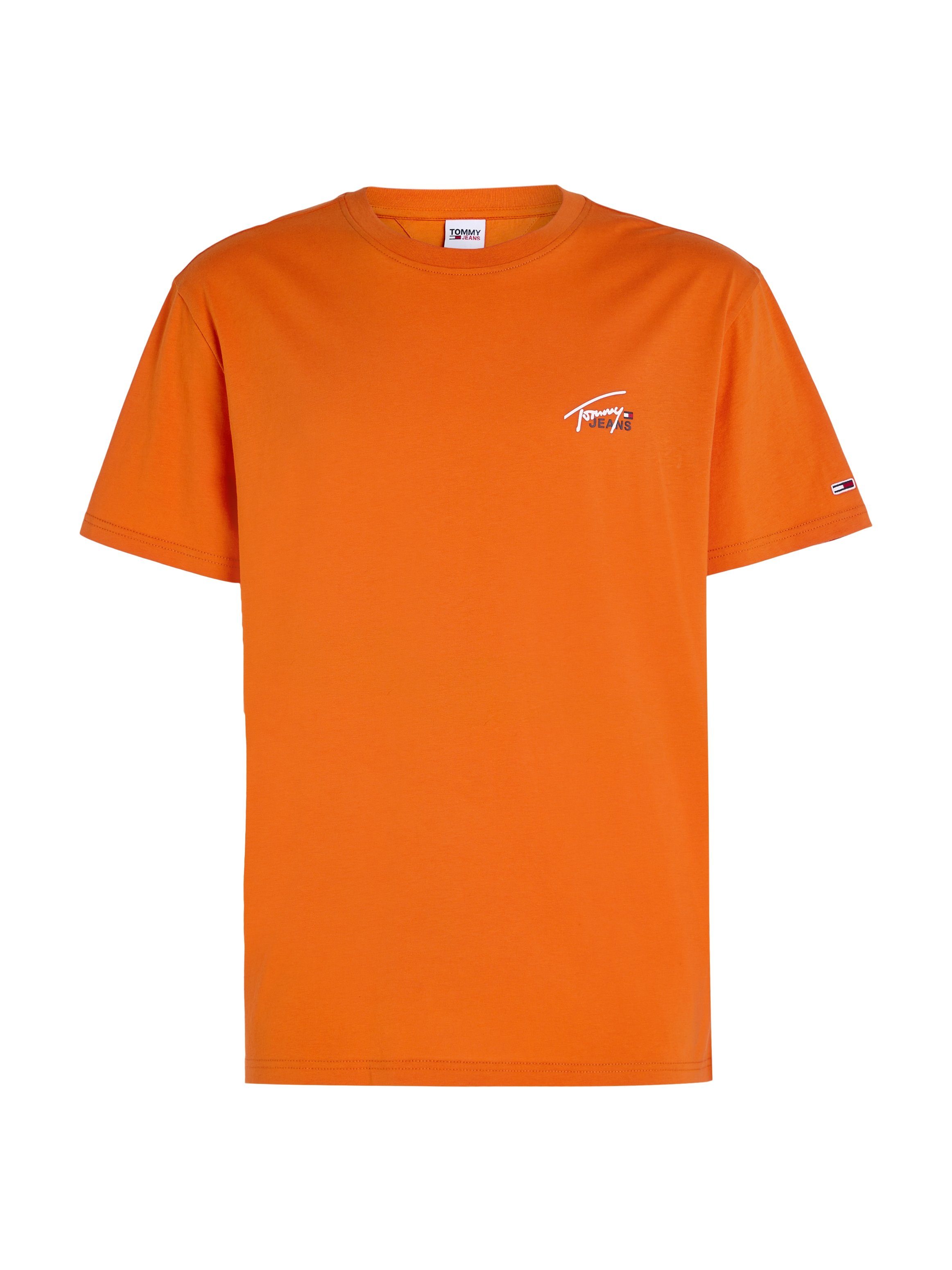 Tommy Jeans T-Shirt TJM SMALL Orange Bonfire CLSC FLAG TEE