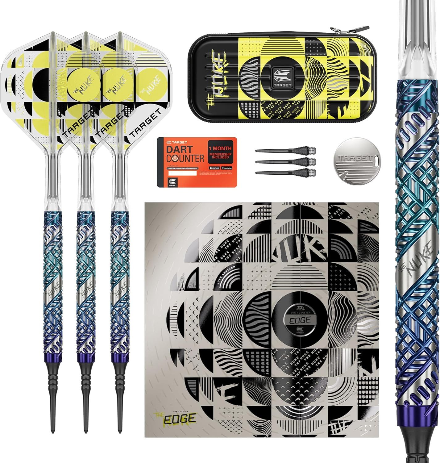 Softdarts Target Darts Luke Littler Edge Soft Dart Set, 19G 95% Wolfram-Darts