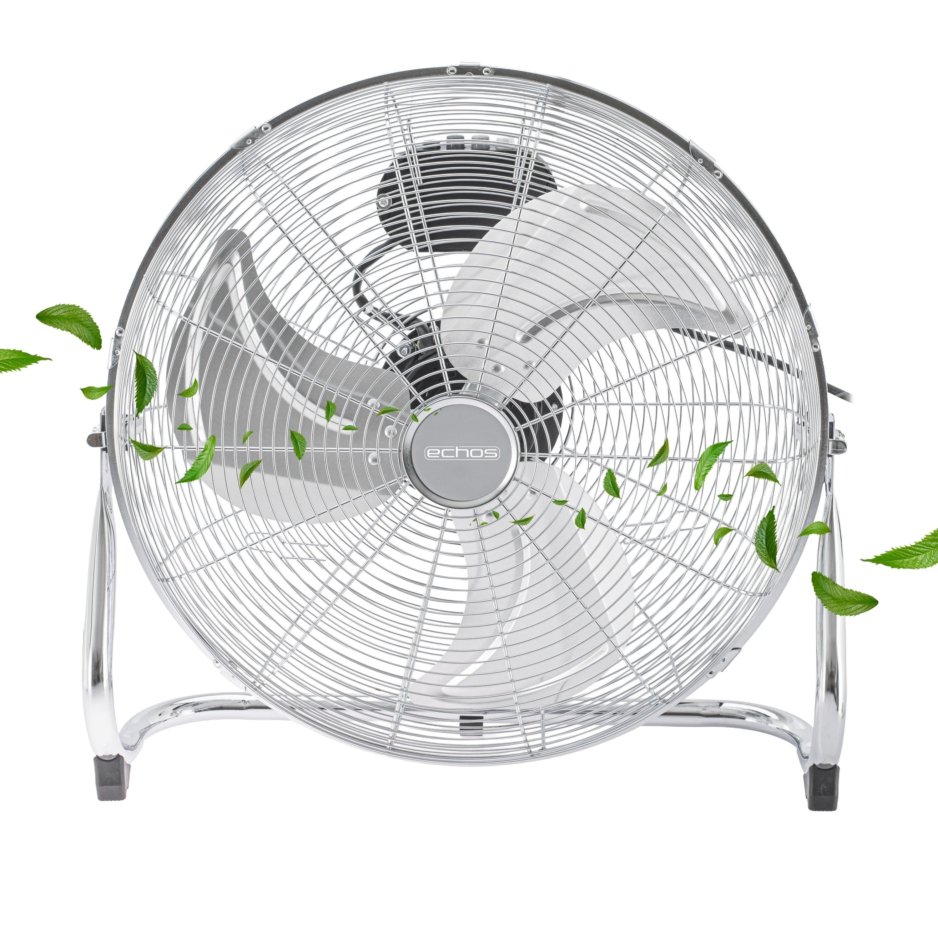 echos Bodenventilator Eco-101, Vollmetall (Gehäuse und Propeller), 90° einstellbarer Neigungswinkel