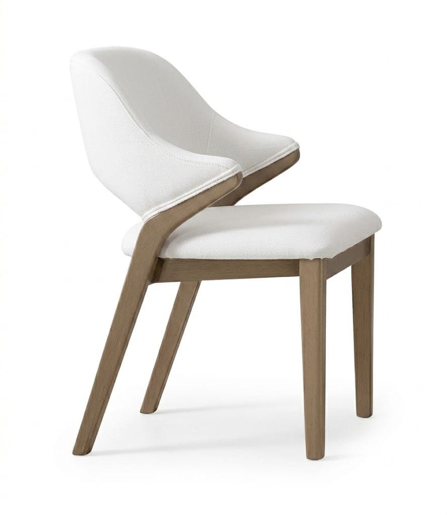 JVmoebel Esszimmerstuhl Moderner ergonomischer Esszimmerstuhl in Weiß mit gepolstertem Sitz (1-tlg., 1 St)