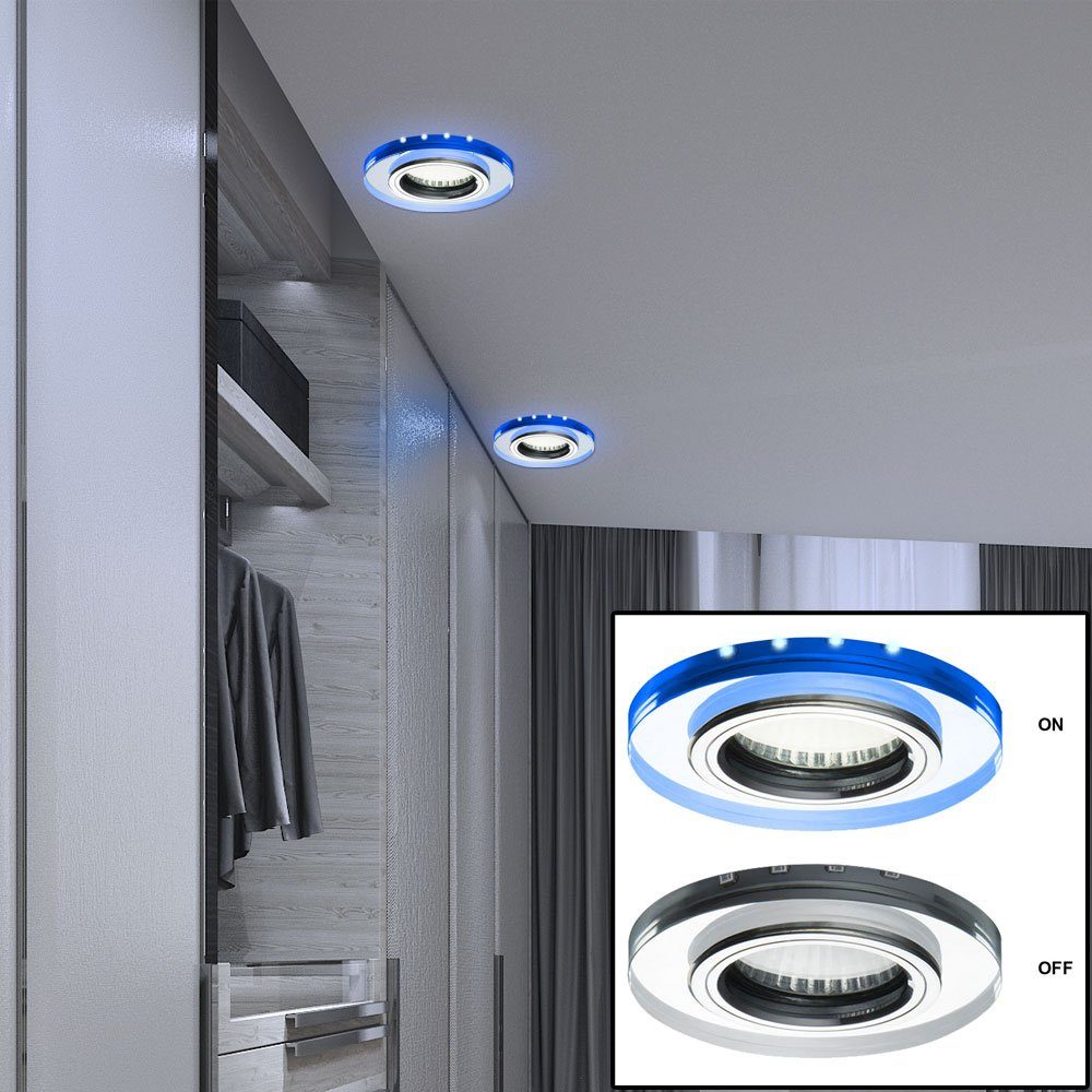 LED blau Einbaustrahler, LED etc-shop Beleuchtung Leuchte Wohn inklusive, Einbau Warmweiß, Zimmer Leuchtmittel Decken Deko