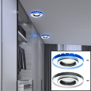 etc-shop LED Einbaustrahler, Leuchtmittel inklusive, Warmweiß, Einbau Leuchte Deko LED Beleuchtung blau Wohn Zimmer Decken