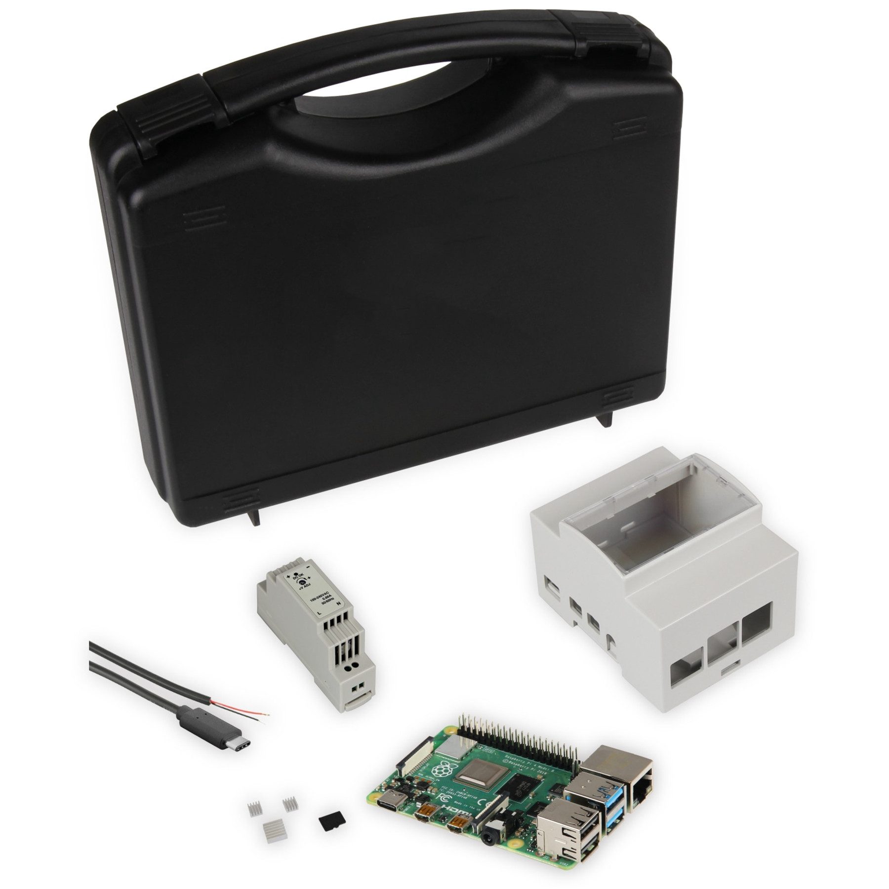 JOY-IT, Raspberry Pi 4B 4GB Dinrail Set Mini-PC