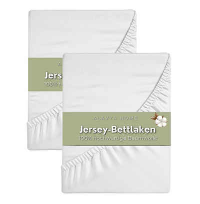 Spannbettlaken Premium Jersey-Bettlaken mit Rundumgummizug, Alavya Home®, (2 Stück), Baumwolle 100% Kinderbett Spannbetttuch Baby Bettlaken Jersey