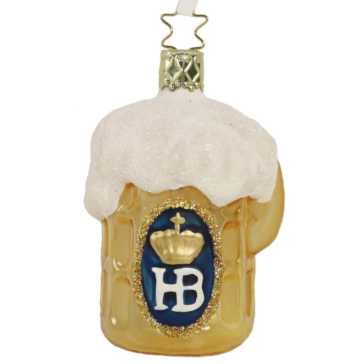 INGE-GLAS® Christbaumschmuck INGE-GLAS Weihnachts-Kugel Bier-Krug Hofbräu-Haus (1-tlg)